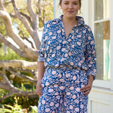 Good Boyfriend Shirt - Floral Escape True Navy & Neon Peach