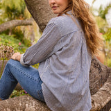 Good Boyfriend Shirt - Menswear Stripe True Navy