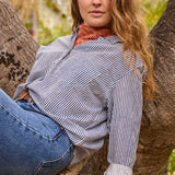 Good Boyfriend Shirt - Menswear Stripe True Navy