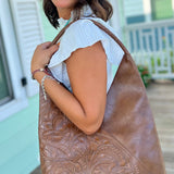 The Nancy Ann | Hand-Tooled Leather Shoulder Bag
