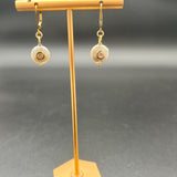 White Coin Pearl & White Topaz Leverback Earrings