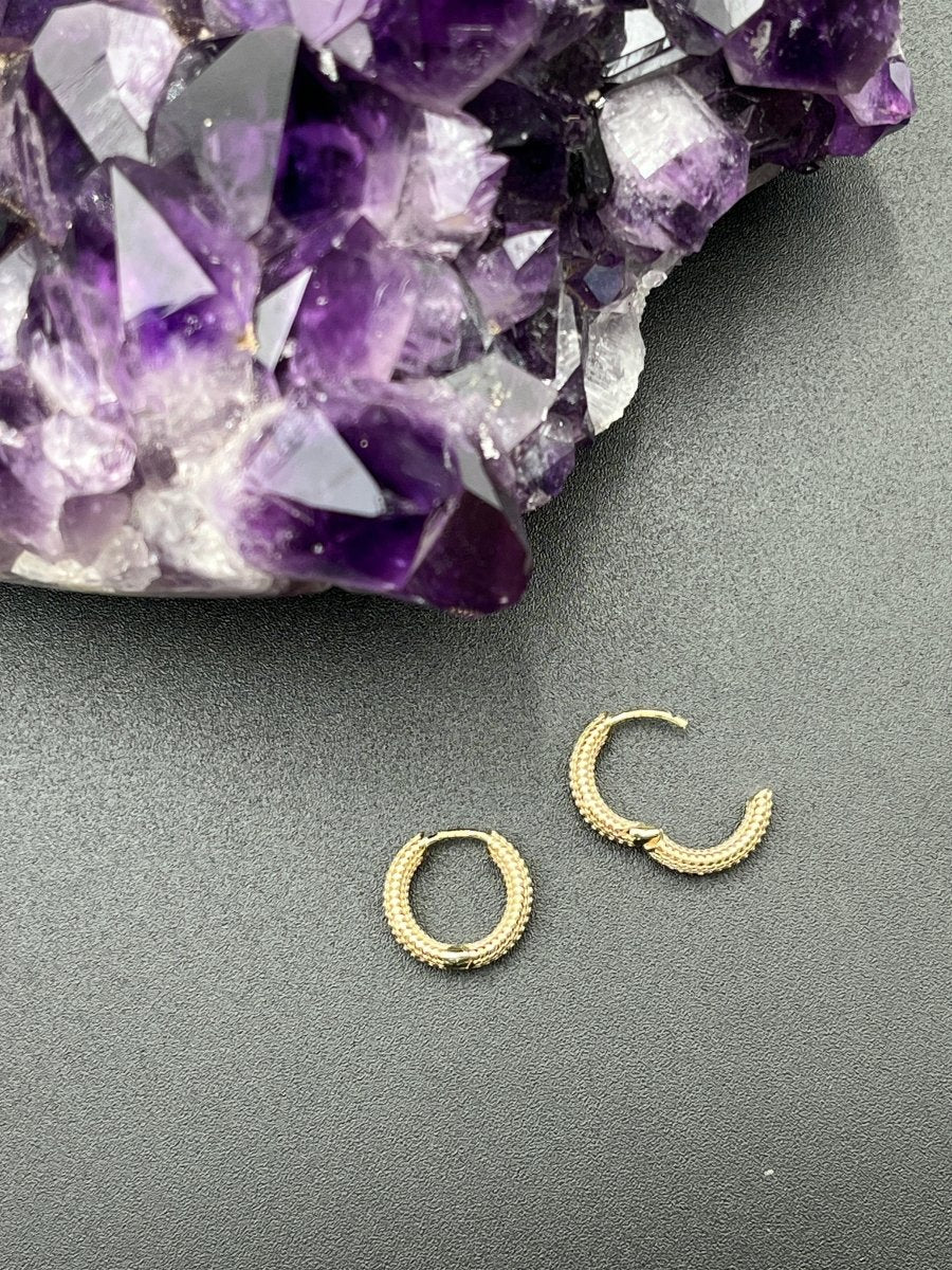 10K Gold Basket Weave Hoop – MiniSouthern Jewelry AssociatesEARRINGS