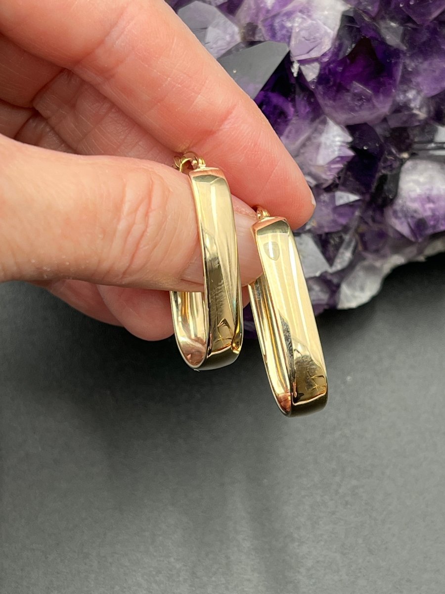 10k Gold Sculpted Oval HoopsSouthern Jewelry AssociatesEARRINGS
