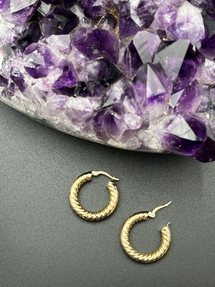 10K Gold Textured Hoop EarringsSouthern Jewelry AssociatesEARRINGS