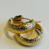 10K Textured Gold Hoop EarringsZPL - Fine LineEARRINGS
