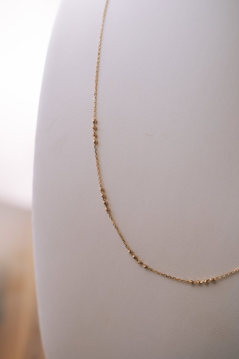 10K Tiny Disco Ball Satellite NecklaceZPL - Fine LineNECKLACES
