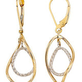 10K Yellow and White Gold Dangle EarringZiabird Private LabelEARRINGS