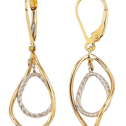 10K Yellow and White Gold Dangle EarringZiabird Private LabelEARRINGS