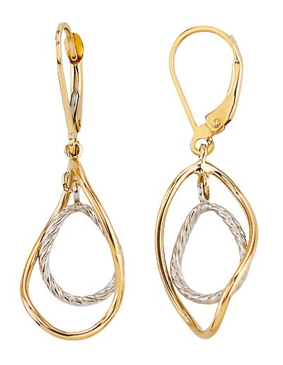 10K Yellow and White Gold Dangle EarringZiabird Private LabelEARRINGS