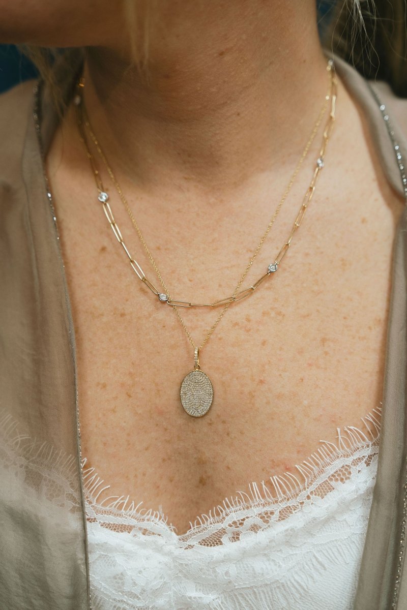 14K Gold Diamond Spacer NecklaceZPL - Fine LineNECKLACES