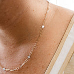 14K Gold Diamond Spacer NecklaceZPL - Fine LineNECKLACES