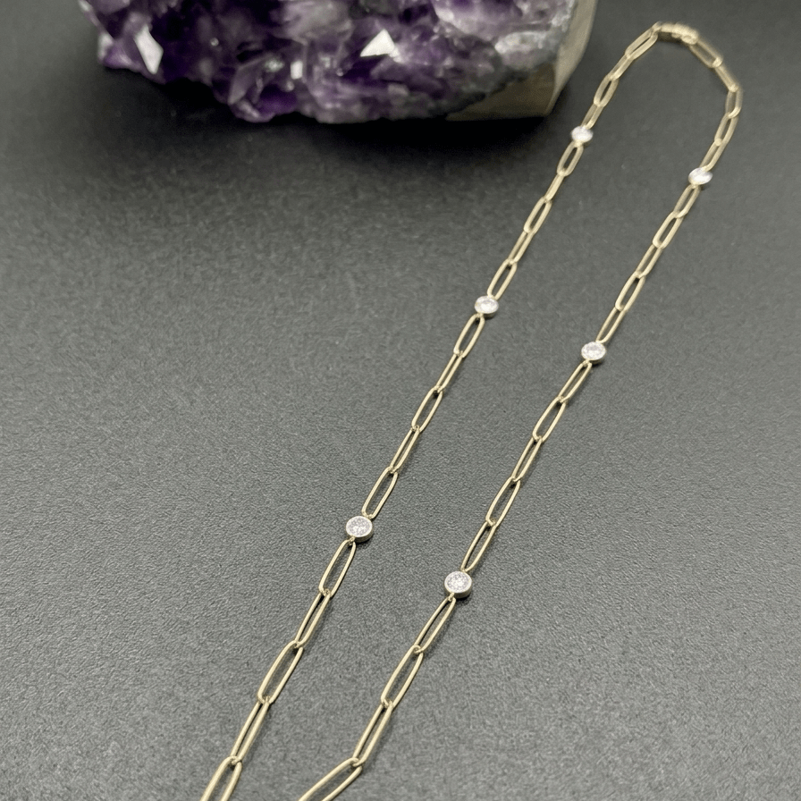 14k Gold Diamond Station NecklaceSouthern Jewelry AssociatesNECKLACES