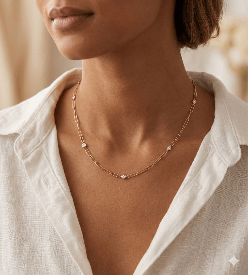14k Gold Diamond Station NecklaceSouthern Jewelry AssociatesNECKLACES