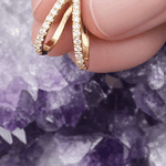 14K Gold Elongated Diamond Huggie HoopsSouthern Jewelry AssociatesEARRINGS