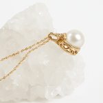 14K Gold Pearl & Diamond Drop Necklace – The Fine Line CollectionZiabirdNECKLACES