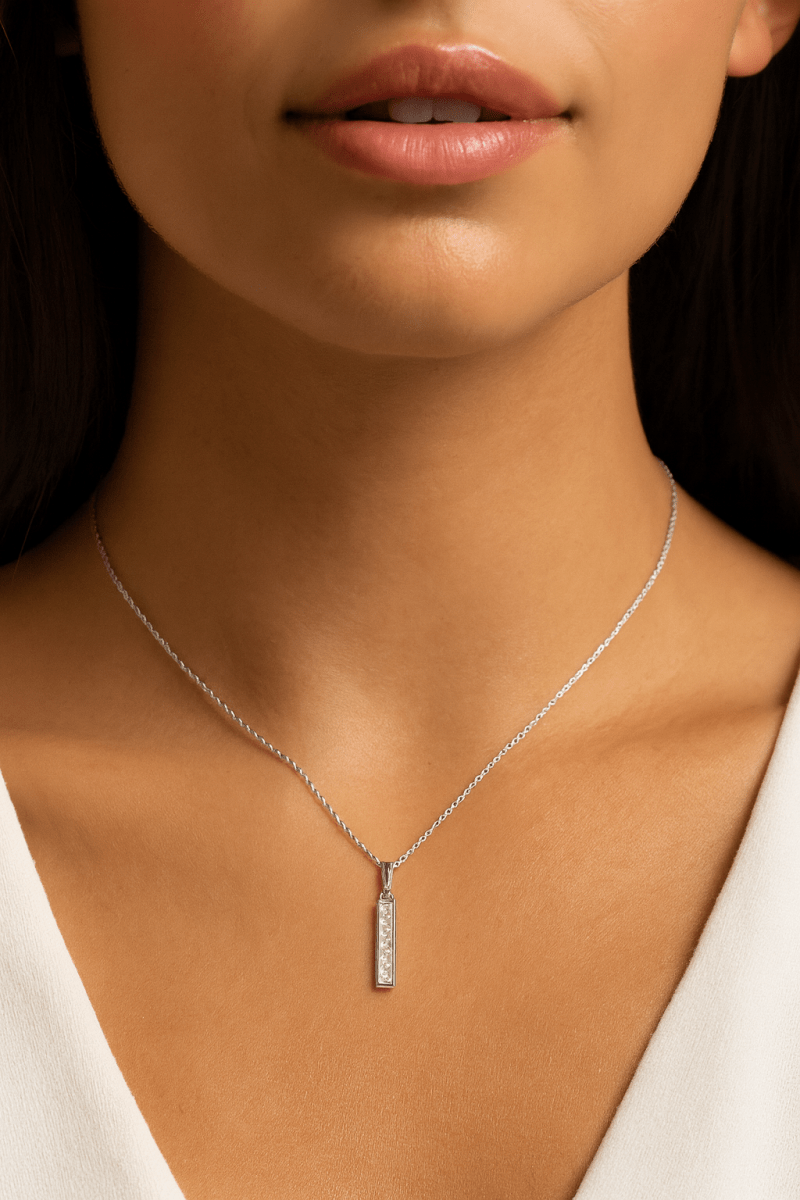14K White Gold Diamond Bar Necklace – .30 CTWZiabird Private LabelNECKLACES