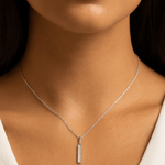 14K White Gold Diamond Bar Necklace – .30 CTWZiabird Private LabelNECKLACES
