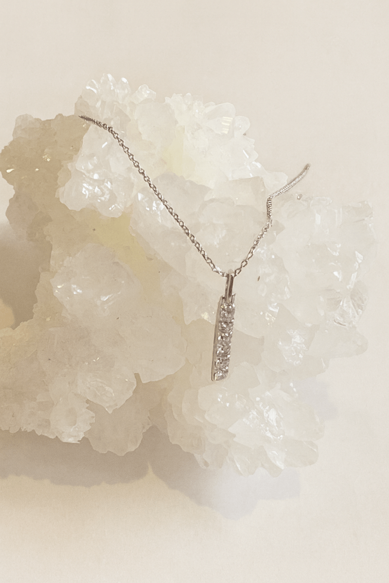 14K White Gold Diamond Bar Necklace – .30 CTWZiabird Private LabelNECKLACES