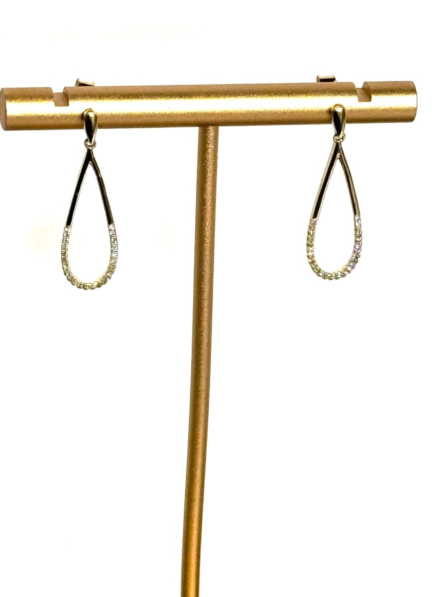 14K Yellow Gold Diamond Teardrop EarringsZPL - Fine LineEARRINGS