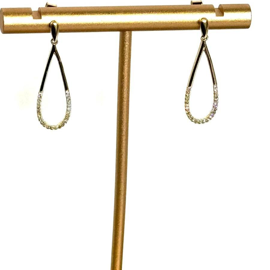 14K Yellow Gold Diamond Teardrop EarringsZPL - Fine LineEARRINGS