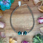 16.5” Turquoise Necklace – Sterling Silver PearlsThe Bijoux FAB JewelryNecklaces