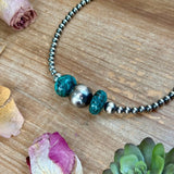 16.5” Turquoise Necklace – Sterling Silver PearlsThe Bijoux FAB JewelryNecklaces