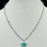 Larimar Heart Pendant With Peridot