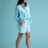 Shore Shorts - Messy Dots - Cerulean
