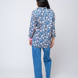 Good Boyfriend Shirt - Floral Escape True Navy & Neon Peach
