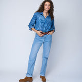 Good Boyfriend Shirt - Indigo Chevron