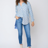 Good Boyfriend Shirt - Checkerboard Bluebird