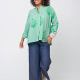 Relaxed Boyfriend Shirt - Cameo Floral Overdye Watercress