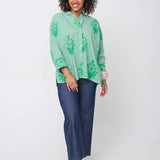 Relaxed Boyfriend Shirt - Cameo Floral Overdye Watercress