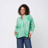 Relaxed Boyfriend Shirt - Cameo Floral Overdye Watercress