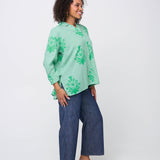 Relaxed Boyfriend Shirt - Cameo Floral Overdye Watercress