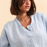 23100 100% linen t shirts: Sky bluela maison des fibres naturelles