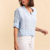 23100 100% linen t shirts: Sky bluela maison des fibres naturelles