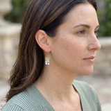 Green Amethyst Drops with Tiny Gem Clusters
