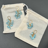 Blue Topaz Cluster Drop Earrings - NEW! TWO SIZES
