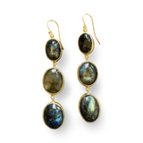 3 Stone Labradorite EarringsChakarr JewelryEARRINGS