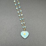 Larimar Heart Pendant With Peridot