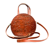 The Dixie| Hand-Tooled Leather Canteen Handbag