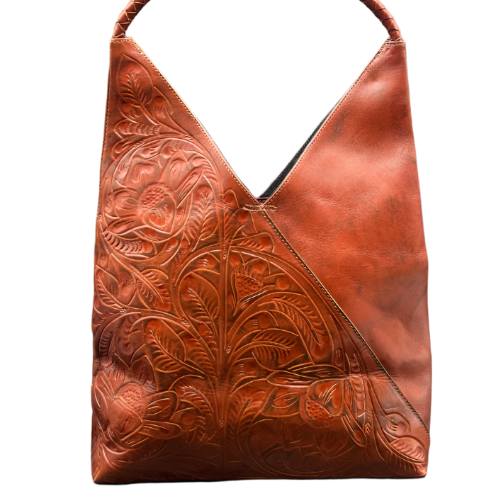 The Nancy Ann | Hand-Tooled Leather Shoulder Bag