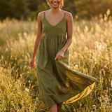 Hamptons Linen Dress - Olive