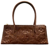 The Abby| Floral Hand-Tooled Leather Clutch & Crossbody