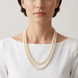 Opera length white pearls
