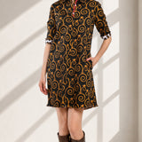 Chatham Black and Gold Swirl Print