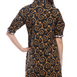 Chatham Black and Gold Swirl Print