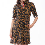 Chatham Black and Gold Swirl Print