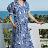 Montauk Dress Navy White Geo